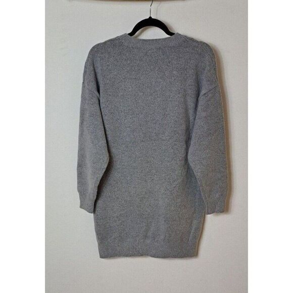 Zara Knits Sweater Grey  Pearls Sleeves Tunic Length Jumper‎ - Picture 7 of 12
